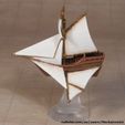 Flying-Cutter-Painted-Left.jpg Cutter Flying Ship Miniature Compatible with DnD Spelljammer