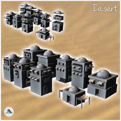 1-PREM.jpg Archivo STL Gran conjunto de nueve edificios del desierto con cúpulas (19) - Medieval Moderno Oriental Desierto Antiguo Arcaico Oriente 28mm 15mm RPG・Design para impresora 3D para descargar