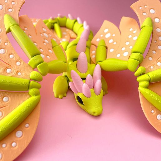 tinymakery-articulated-flexi-blossom-dragon4.jpg blossom dragon — articulated flexi print-in-place fidget fantasy creature