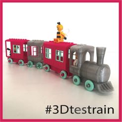 Testrain.jpg Free STL file Brio/Lego compatible train・3D print design to download