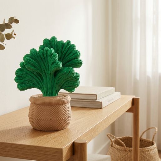 Scallop Knit Planter Botanical Sculpture