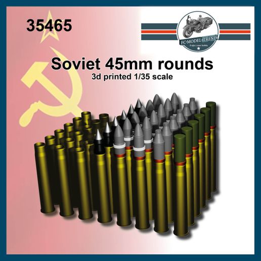 35465 Soviet 45mm rounds 1/35 scale.