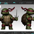 Snag_101fa8f8.png Chibi Turtle Warrior – Single Piece STL for 3D Printing