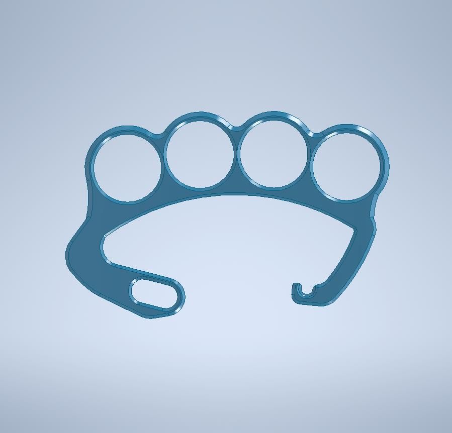 STL file Keychain brass knuckle carabiner・3D printer model to download