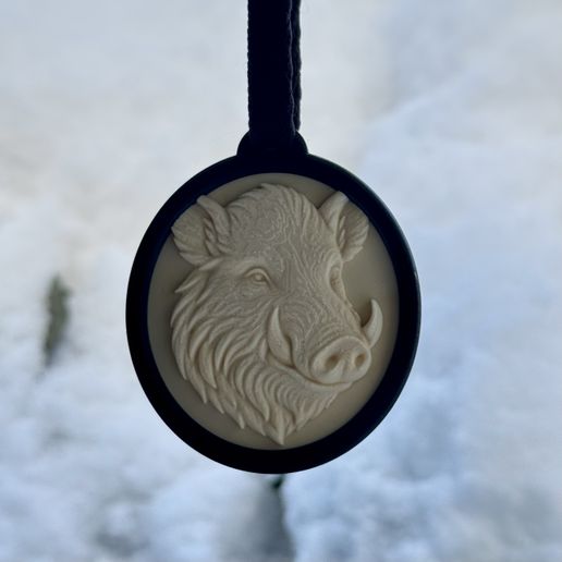 medallion pendant relief animal wild boar Commercial Use