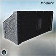 7.jpg Open-front stone shelter with sloped corrugated metal roof, timber post support, brick interior wall, raised storage platform and bare earth floor for equipment staging (8) - Modern WW2 WW1 World War Diaroma Wargaming RPG Mini Hobby