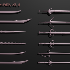WPP2Text.png STL file Witcher 3 Weapon pack vol. 2・3D printer model to download