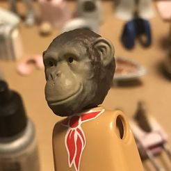 tempImage1WCp1y.jpg 3D file Ape head for custom printed resin 3d scale figure playmobil・3D print object to download