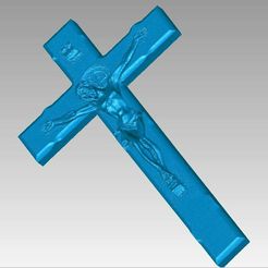 Crucifix view1.JPG STL file Crucifix Jesus on Cross Hanging Christian Worship 3D Scan・3D printable design to download