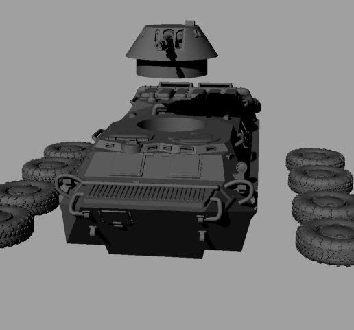 🔩 BTR 70 1/56 28mm・ STL File for 3D printing・Cults