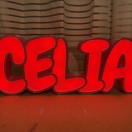 first name lamp led Celia 3D model
