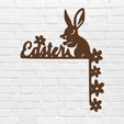 murbrique.jpg WALL ART WALL DECORATION EASTER FOR DOOR rabbit