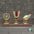 Tirupati-Balaji-Tirumala-Venkateshwara-swamy-tilak-3d-logo-emblem-1.png-10.png Elegante Tirupati Balaji Símbolo Sagrado Set | Chakra Tilak Shankh Emblema Trio | Vaishnav Hindu Decor | Dashboard Car Emblem Temple STL | 8" / 203 Mm
