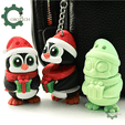 Cobotech-Christmas Penguin Articulated Keychain_04.png Cobotech Christmas Penguin Articulated Keychain - Cute Backpack Keychain