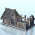 57.png Ruins of destroyed medieval house with thatched roof (9) - Warhammer Age of Sigmar Alkemy Lord of the Rings War of the Rose Warcrow Saga