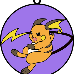 Raichu_02.png Файл 3D Покемон - Райчу Витраж, узор для ловли солнца・3D-печатный дизайн для загрузки