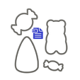 STL00453-2.png Candy Cookie Cutter Set