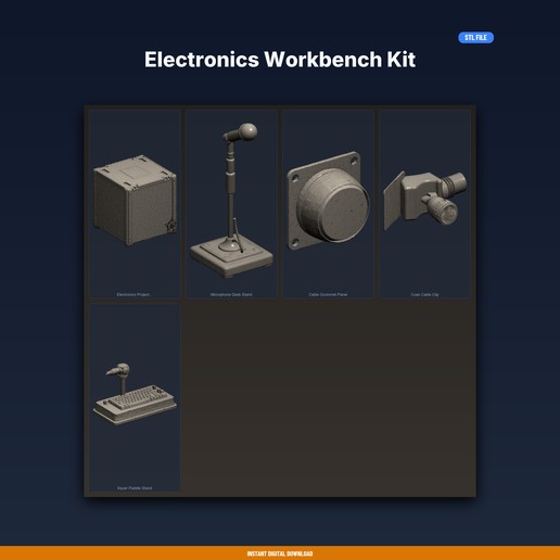 Electronics Workbench Kit - 5-Model STL Bundle