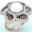 Nhan-luoi-N6682-05.jpg Mesh flower ring -Womens pearl ring - Pearl ring - N6682