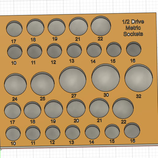 1/2 Metric socket organizer