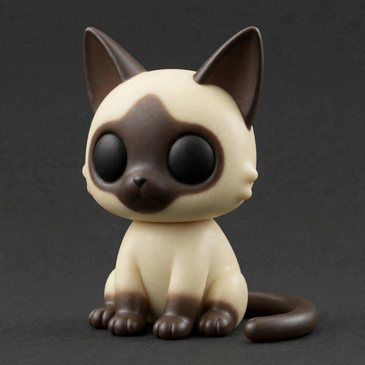 1Cute Chibi  Siamese Cat Figurine / Gato Siamés Tierno