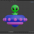 ali2.png alien in cute ufo. Blender and STL