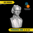 Edgar-Allan-Poe-Personal.png 3D Model of Edgar Allan Poe - High-Quality STL File for 3D Printing (PERSONAL USE)