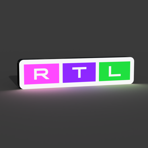 🔦 RTL Canal de televisión alemán Lightbox Lámpara LED・Archivo 3MF para ...
