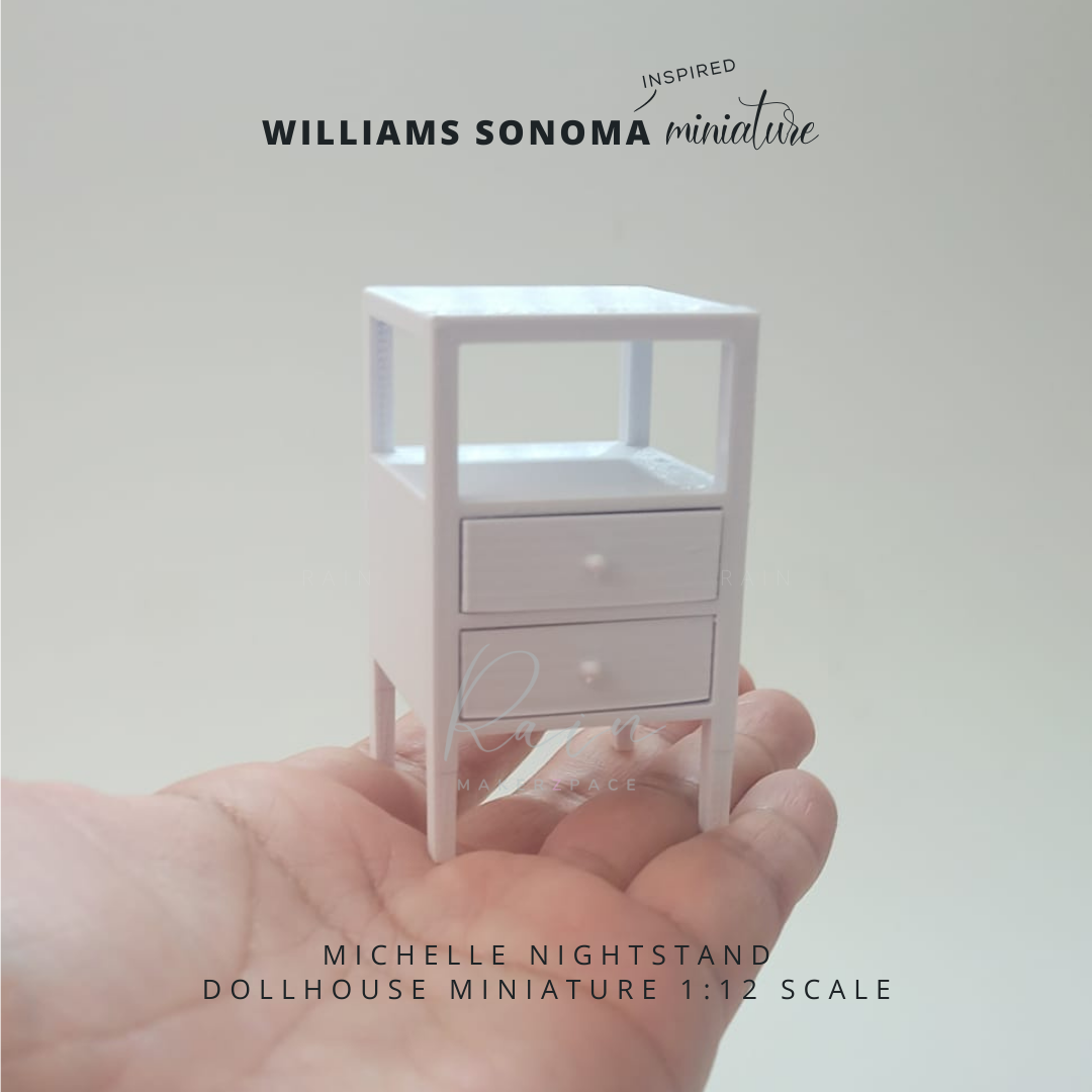\sPIREP » WILLIAMS SONOMA minialride STL file MINIATURE Williams Sonoma Michelle Nightstand FOR 1:12 DOLLHOUSE・3D print design to download, RAIN