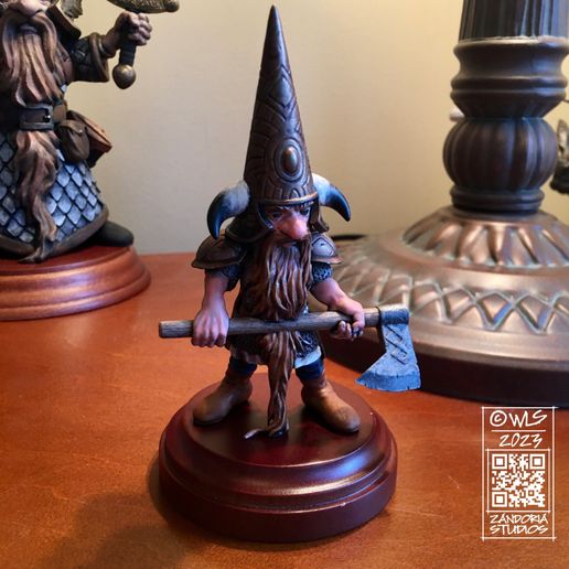 Photo-Jan-26-2023,-4-18-44-PM.jpg Gnome with Axe, Fantasy Tabletop RPG Miniature or Garden Gnome Statue
