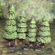 pine-trees-2-scale.jpg PINE OR FIR TREES FOR TABLETOP WARGAMING SCATTER TERRAIN OR SCENERY- NO SUPPORTS NEEDED!