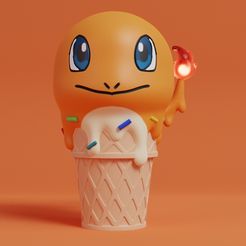ice-cream-charmander-render.jpg Бесплатный STL файл Покемон - мороженое Чармандер・План 3D-печати для скачивания