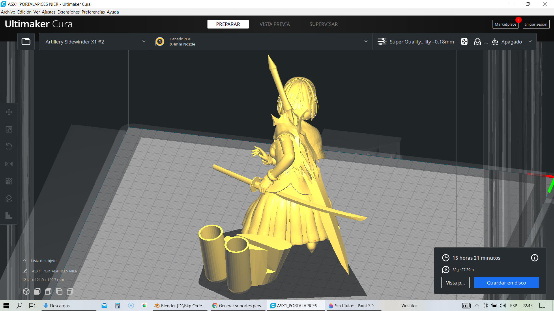 5.png Download 3D file Nier Automata pencil holder・Model to download and 3D print, matiasprocichiani