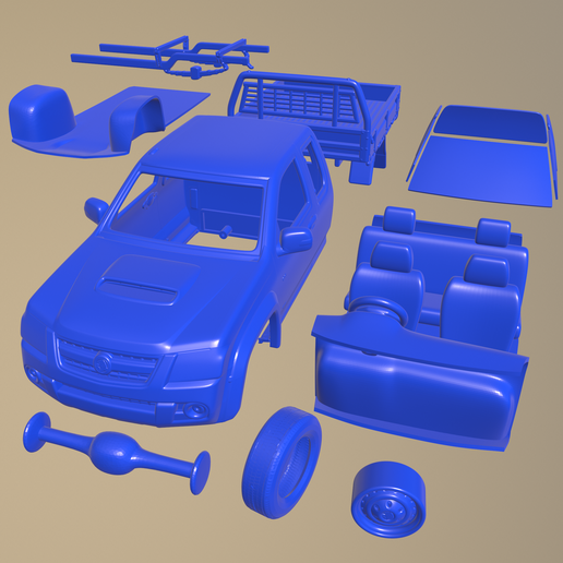 Holden Colorado LX Space Cab Alloy Tray 2008 PRINTABLE CAR IN SEPARATE PARTS