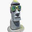model-7.png Moai statue wearing sunglasses and a party hat NO.1