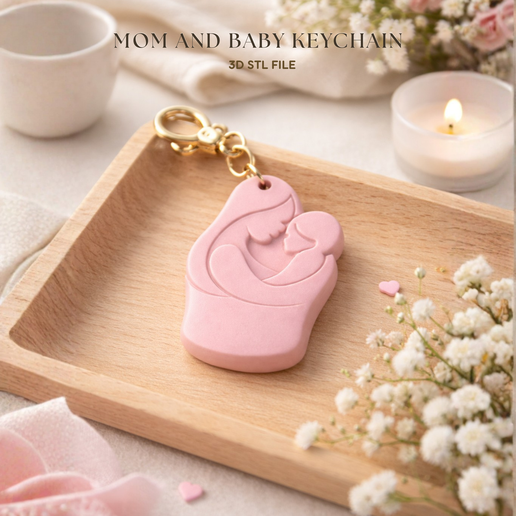 Mom and Baby Keychain