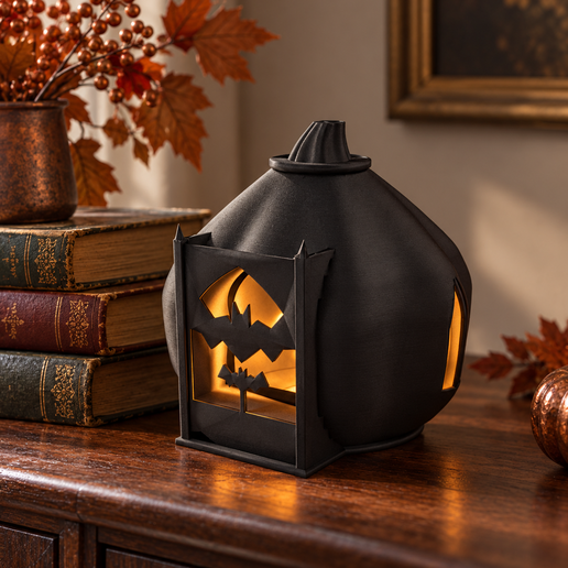 Midnight Manor - Gothic Pumpkin Lantern STL Bundle | 3 Sizes & 4 Panels