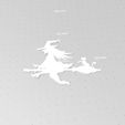 WitchFlying8-2.jpg 14 Flying Witch Silhouettes, Witch Riding Broom, Witch Stencil, Halloween Window Art