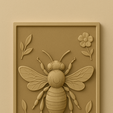 Bienenschnitzerei-im-rechteckigen-Rahmen-2.png 大自然的细节 - 3 件套 3D 浮雕：锹形甲虫、蝴蝶和蜜蜂
