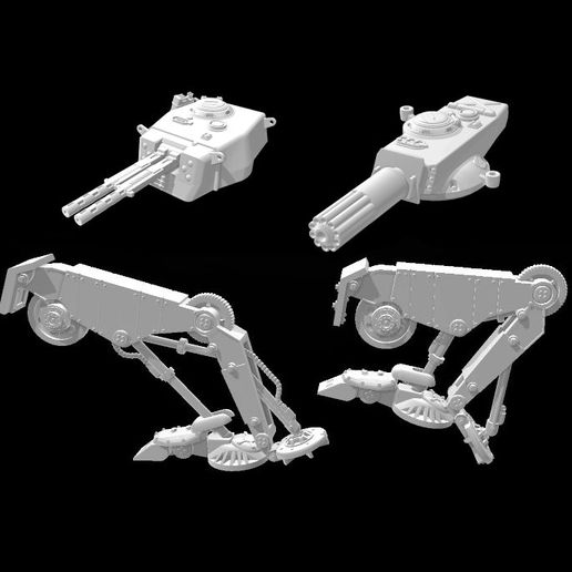 🌬️ Dust 1948 - Rattler & Cobra Turrets + 2 Leg Variants・ STL File for ...