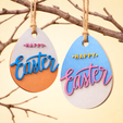 easter_ornament_8.png Happy Easter Ornament | Egg Keychain - Bag Charm | Spring Hanging Decor | Basket Tag
