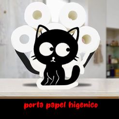 gato-porta-paoel-higenico.jpg Archivo STL porta papeles higenico "gato"・Objeto para impresora 3D para descargar