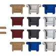 CH4-01.JPG Miniature armchair mockups props N02 3D print model