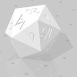 D20 - Fantasy Elf Font.jpg Polyset 骰子（边缘锋利） - Fantasy Elf 字体 - D4, D4 Droplet Crystal, D6, D8, D10, D12, D% Horizontal, D20