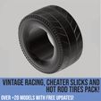 Tires_page-0024.jpg Pack of vintage racing, cheater slicks and hot rod tires for scale autos and dioramas! Scalable models
