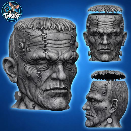 Frankenstein planter pot holder caddy organizer cup