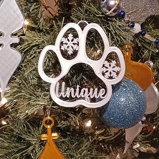 Unique Pet Dog Paw Print Christmas Ornament Decoration 3D model