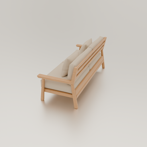 3.png 1/12 Scale Modern Miniature Sofa STL File for 3D Printing, Dollhouse Couch Digital Download, Diorama Furniture Accessory