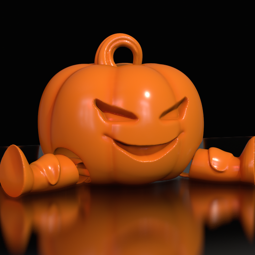 Flexi Pumpkin Toy | Halloween Jack-o'-Lantern with Moving Legs | 3D Printable Model