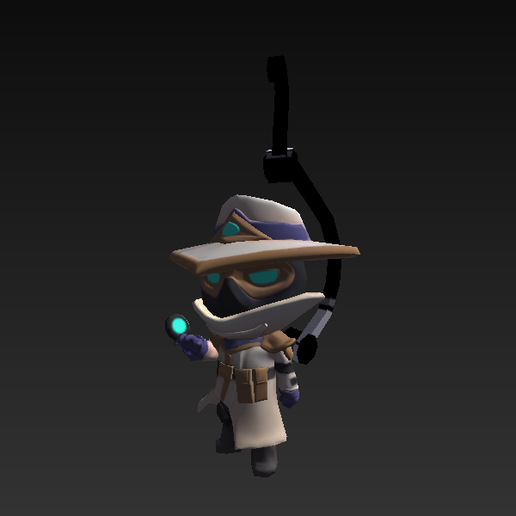 Valorant Go Chibi Cypher Buddy Keychain 3D model